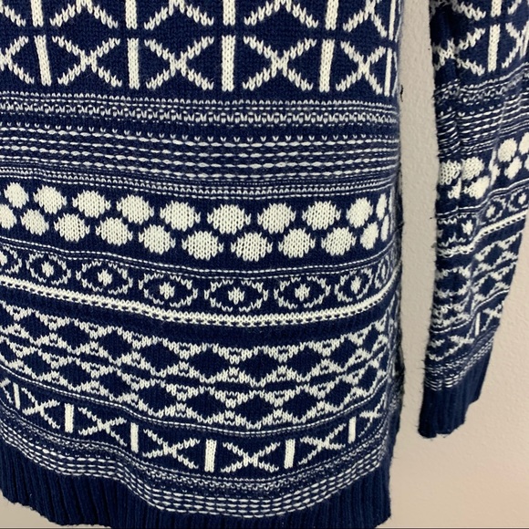 💛 Bajee Collection Blue White Aztec Cardigan - Picture 4 of 7